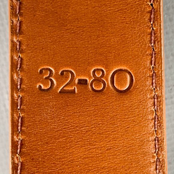 ALDEN Size 32 Brown Silver Leather Belt - Picture 7 of 9